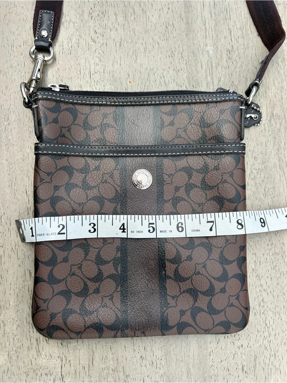 Coach Signature Heritage Stripe North South Swingpack‎ Crossbody w/ Dust Bag
